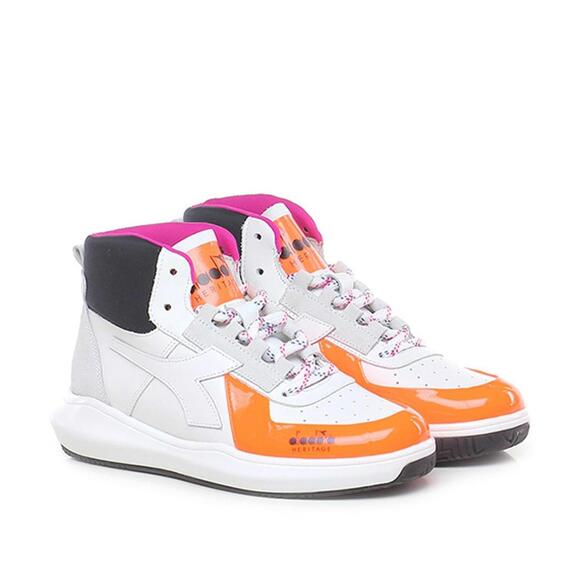 Shoes - Diadora Heritage Women’s High-Top Sneakers White/Orange Pink Size 6.5 NWB